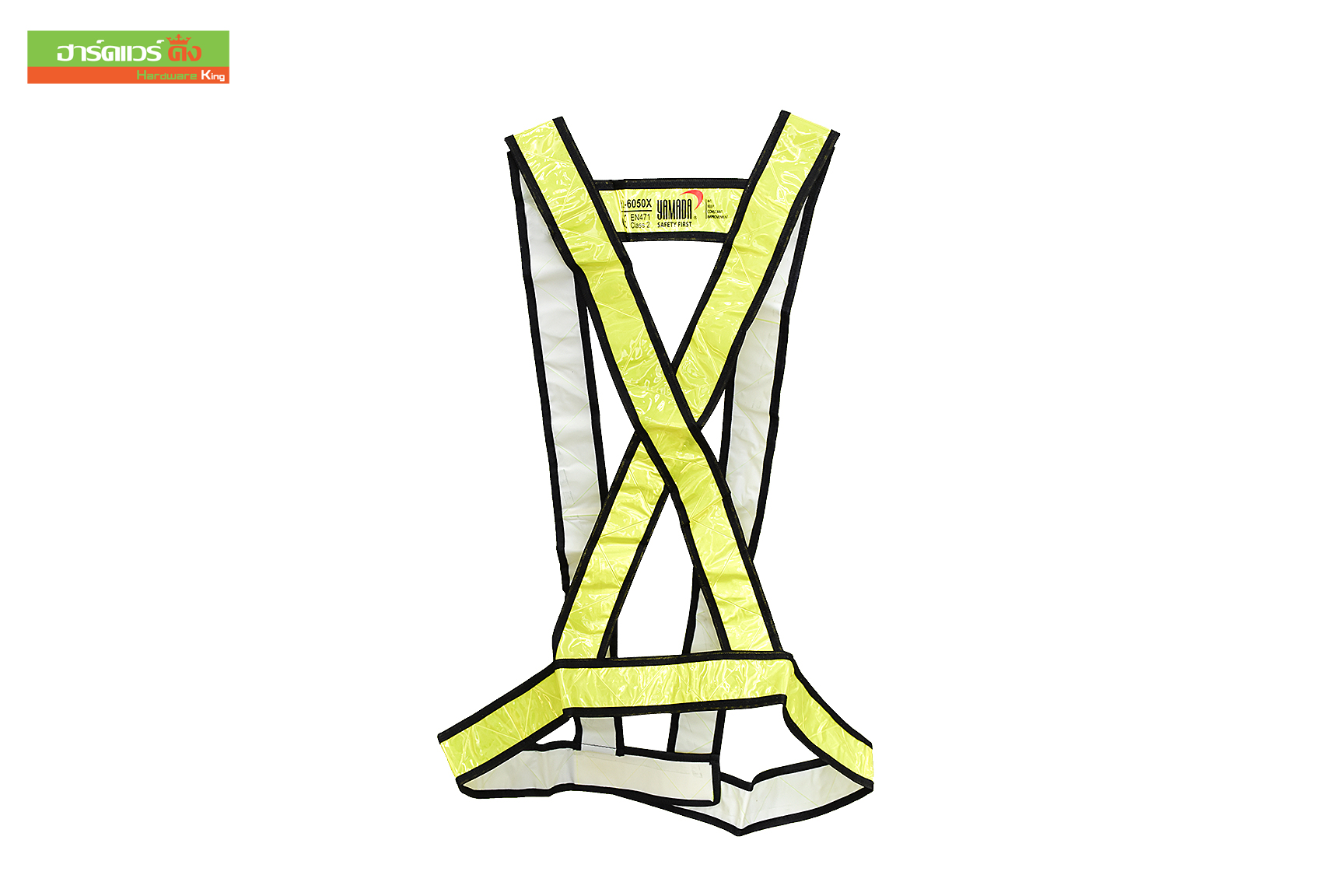 YAMADA เสื้อกั๊กสะท้อนแสงแบบด้านหลังสายไขว้ สีเขียว รุ่น YL-6050X