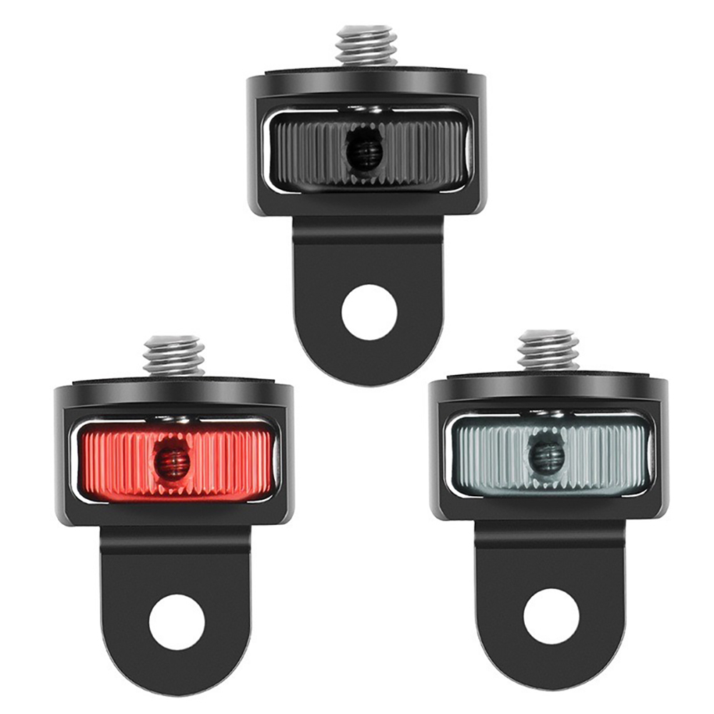 1/4 นิ้ว 360 องศา Black Red อะแดปเตอร์ขาตั้งกล้องอลูมิเนียม for GoPro / SJCAM / Xiaomi / Insta360 / action camera
