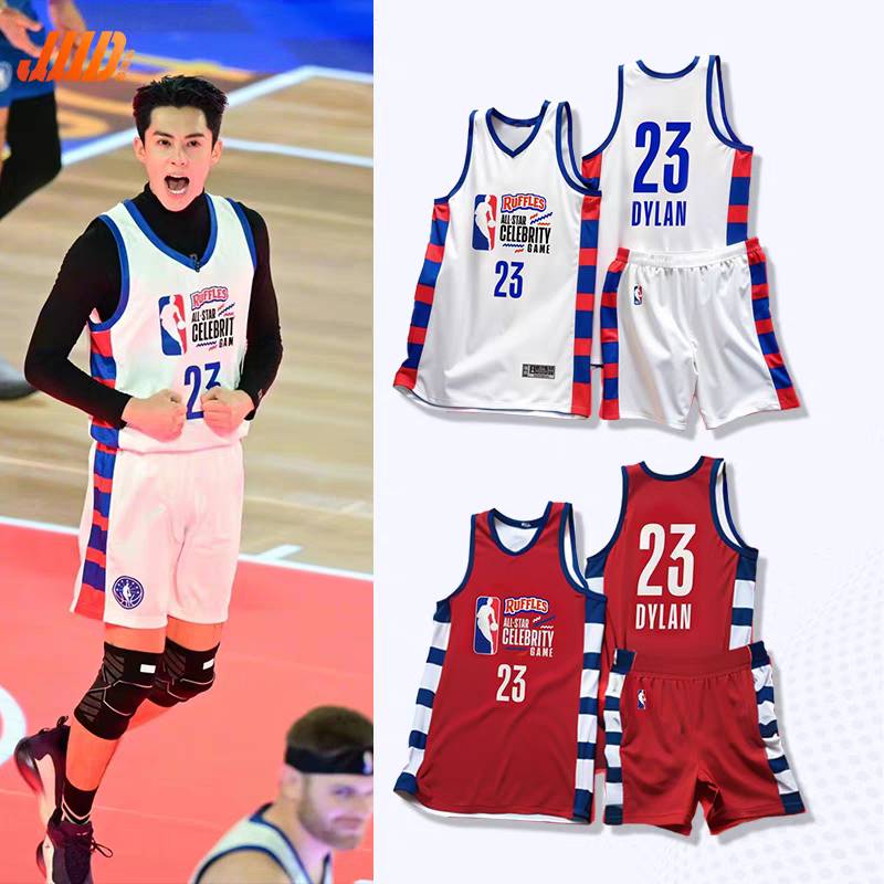 ชุดบาสเก็ตบอลหวังเหอตี้ : NBA ALL-STAR CELEBRITY GAME 2024 in USA x DYLAN WANG
