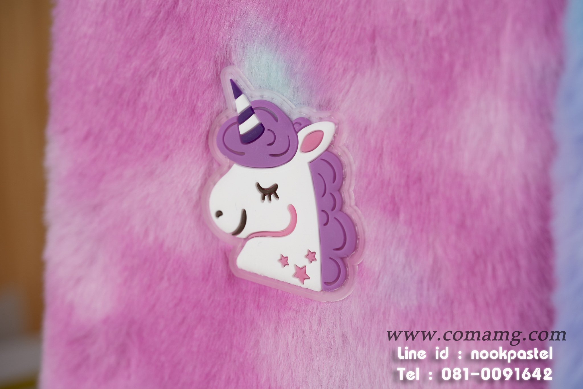 กระเป๋าใส่เครื่องเขียนผ้าขนตุ๊กตา ม้ายูนิคอน