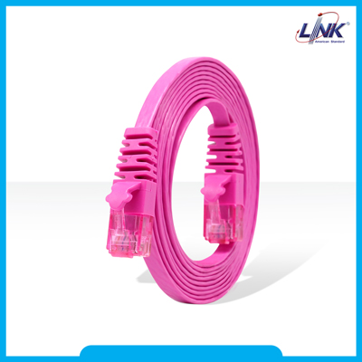CAT 5E FLAT PATCH CORD 1 M. (Star Pink)สีชมพูสด