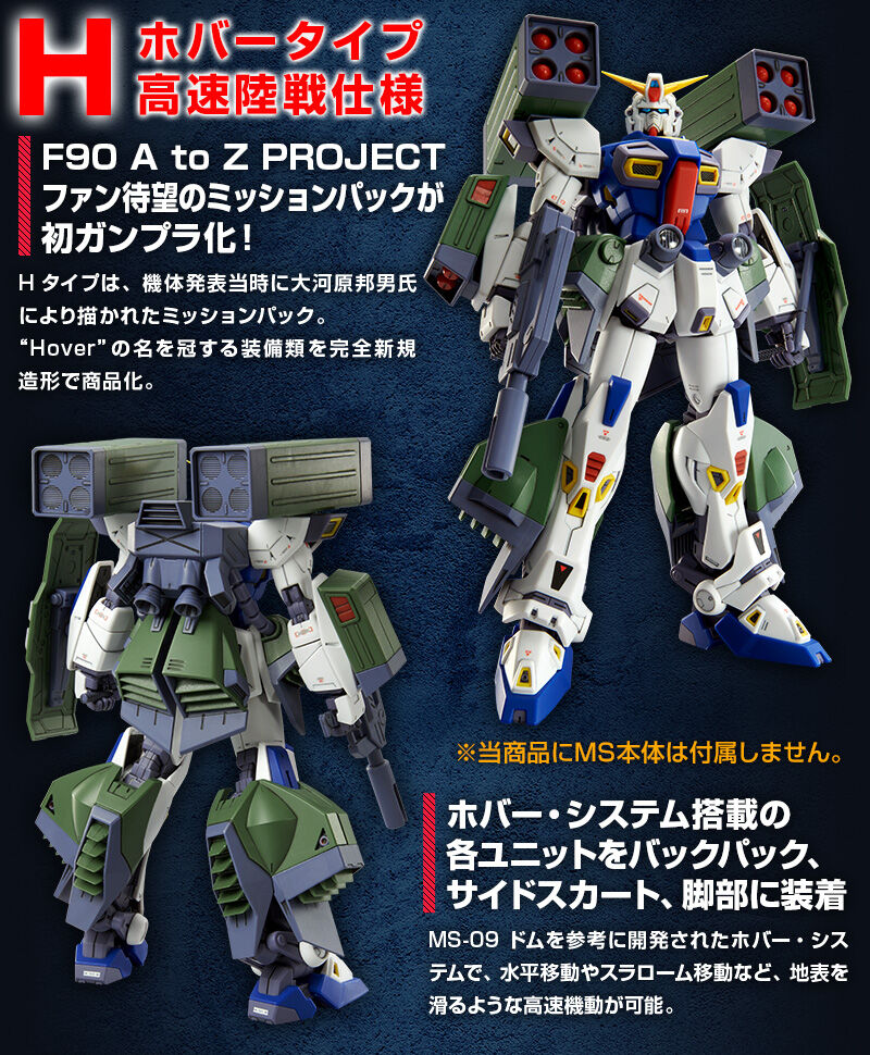 (Preorderปิดรับที่ 6 คิว )เปิดรับPreorder มัดจำ 300 บาท P-bandai MG 1/100 Mission Pack H Type for Gundam F90 *เฉพาะพาสครับ**