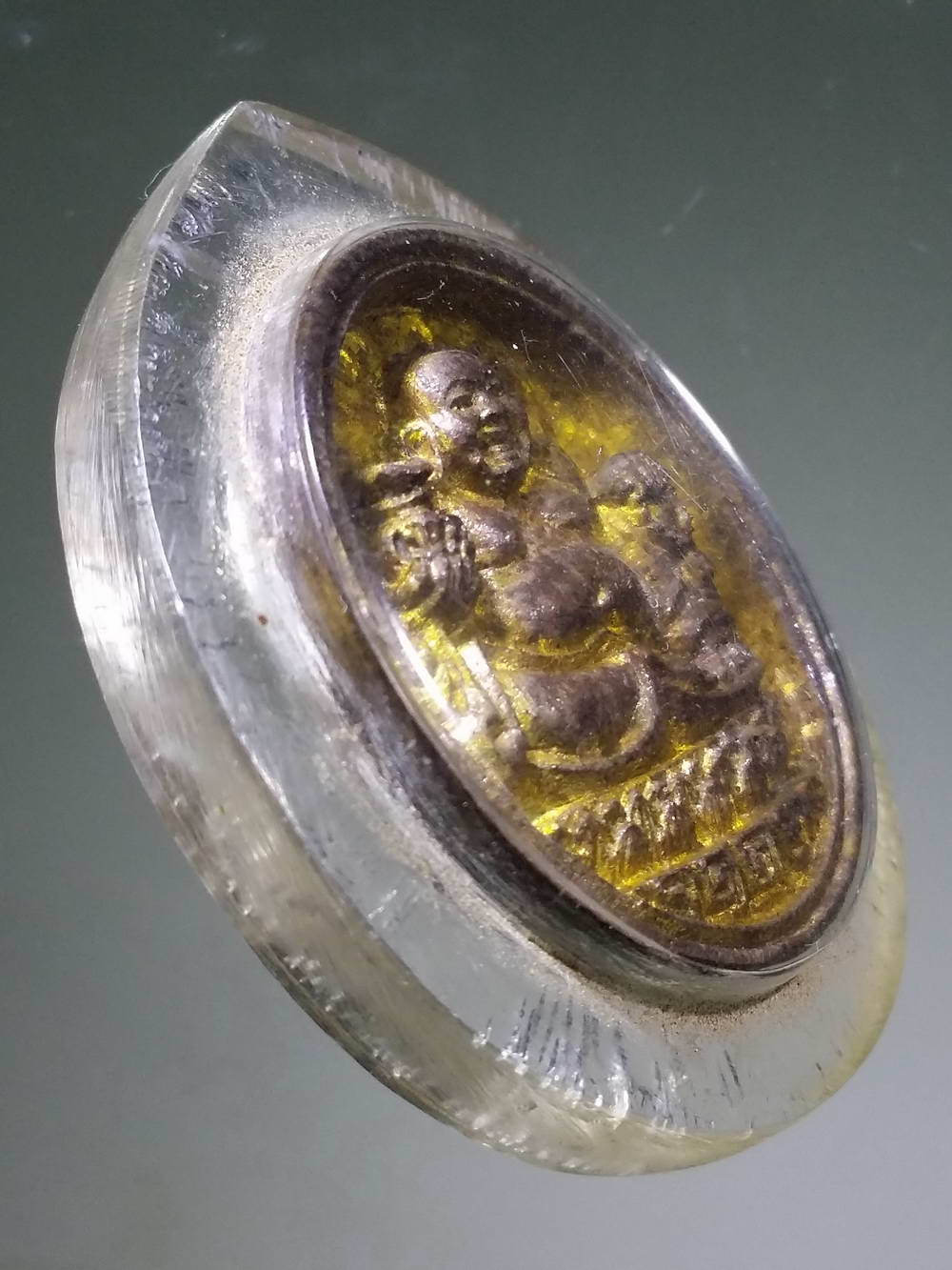 รหัสสินค้า พระกริ่ง พระหล่อ 168 เหรียญหล่อพระสังกัจจายน์ พุทธสมาคม จังหวัดนครปฐมจัด สร้างปี 2537 ตอกโค๊ต เลี่ยมพลาสติกมาแต่เดิม