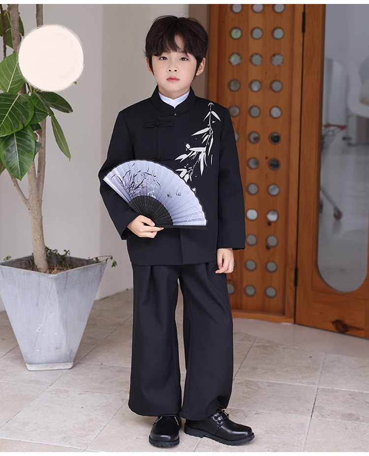 Bset0142- ชุดออกงานเด็กชาย 3ชิ้น มีครีม และสีดำ เสื้อคอจีน+เสื้อคอจีนแขนยาวสีขาว+กางเกง ชุดจีนเด็กชายดูดีมีสไตล์ ทรงสวยสไตล์เก๋ เนื้อผ้าสวยใส่สบาย ขนาดชุด +ดูเพิ่ม ในรายละเอียด