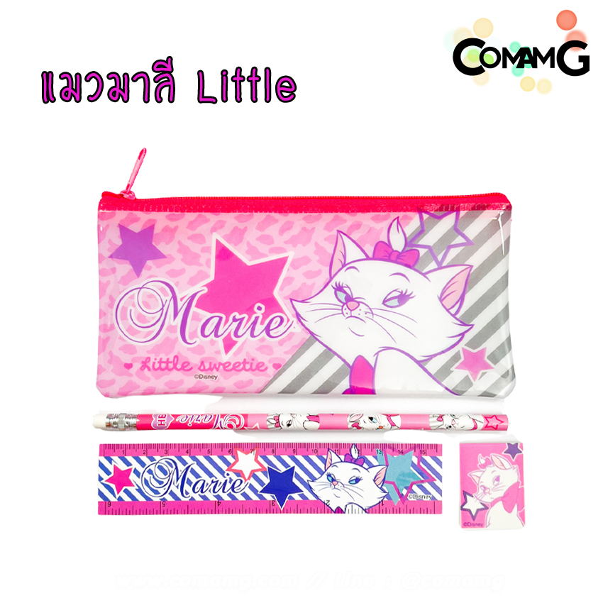 กระเป๋าดินสอ+ดินสอ+ยางลบ ไม้บรรทัด ชุดเครื่องเขียนพร้อมอุปกรณ์การเรียน เซ็ต4ชิ้น ลายการ์ตูนลิขสิทธิ์แท้