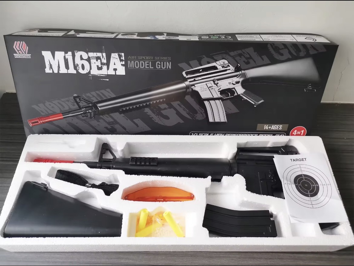 ปืนของเล่น ปืนอัดลม รุ่น M16EA ใช้กระสุนได้ 4 แบบ [4IN1] SCALE 1/1 ระบบสปริงชักยิงทีละนัด