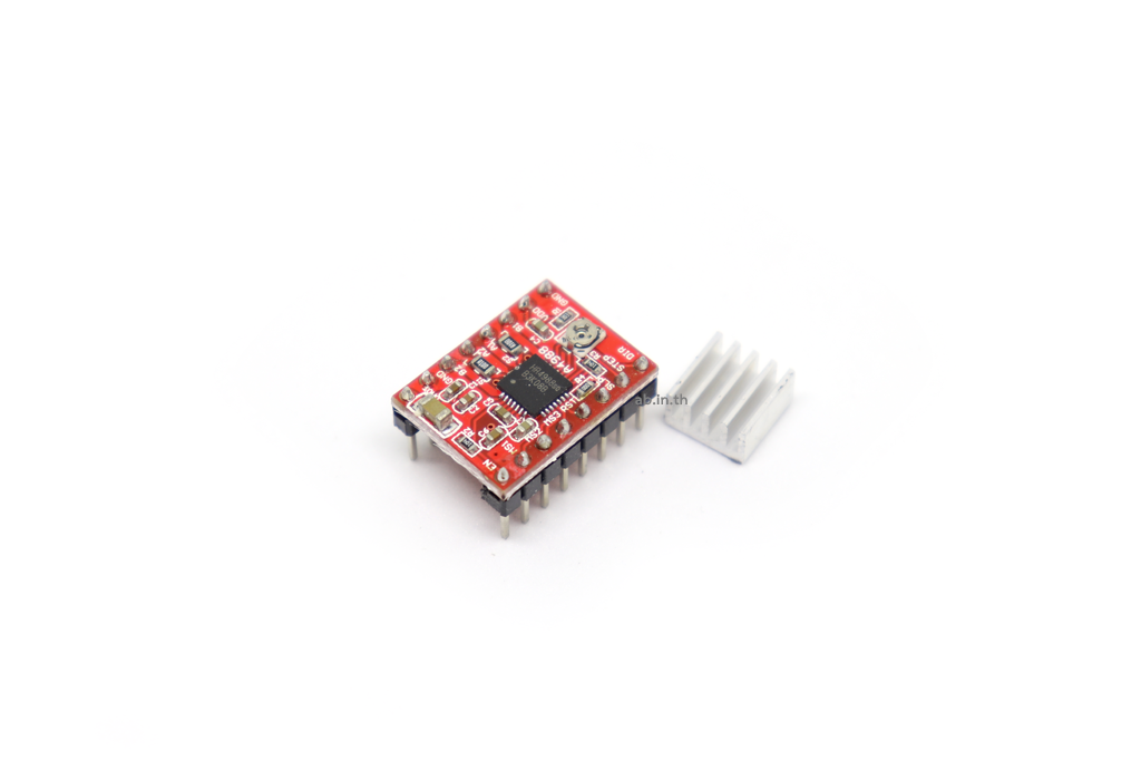 H4988 Stepper Motor Driver Module (for 3D Printer) + Heatsink (ไดร์แดง)
