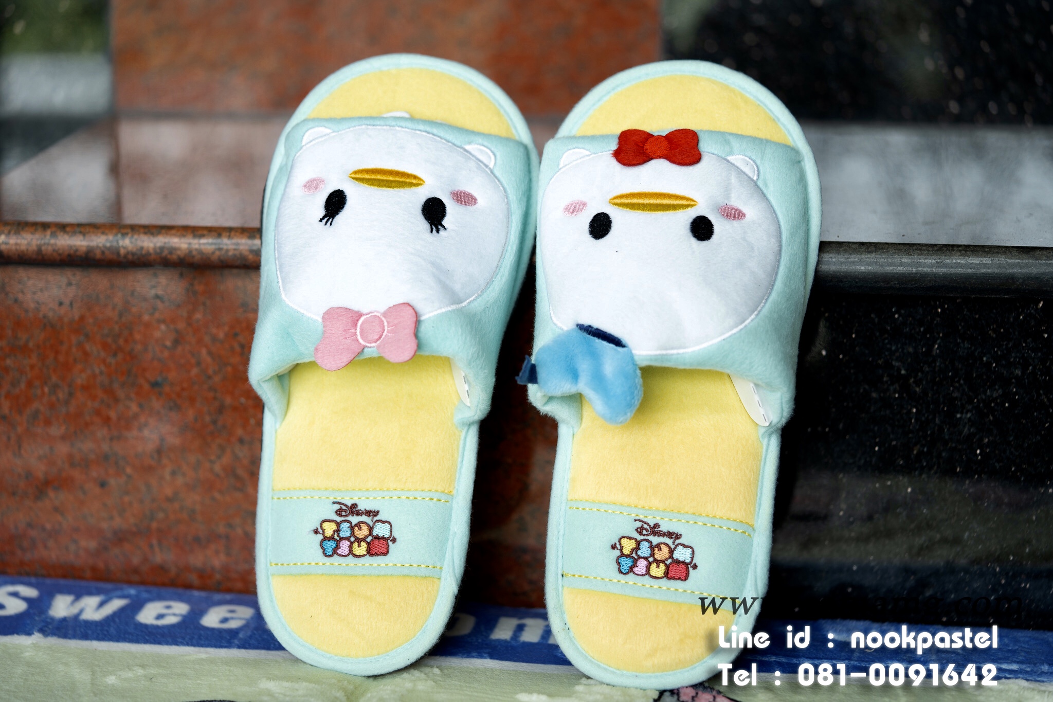 รองเท้าใส่ในบ้าน คิตตี้ โฟรเซ่น หมีพู มิกกี้ โดนันดักส์ ชิบกับเดล สติช พิกเล็ต มอนเตอร์ ดิสนี่ย์ (Disney tsum tsum) ลิขสิทธิ์แท้