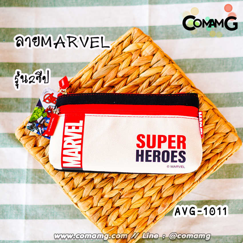 กระเป๋าดินสอ ที่ใส่ดินสอ กระเป๋าเครื่องเขียน ผ้าแคนวาส ลายการ์ตูนลิขสิทธิ์แท้