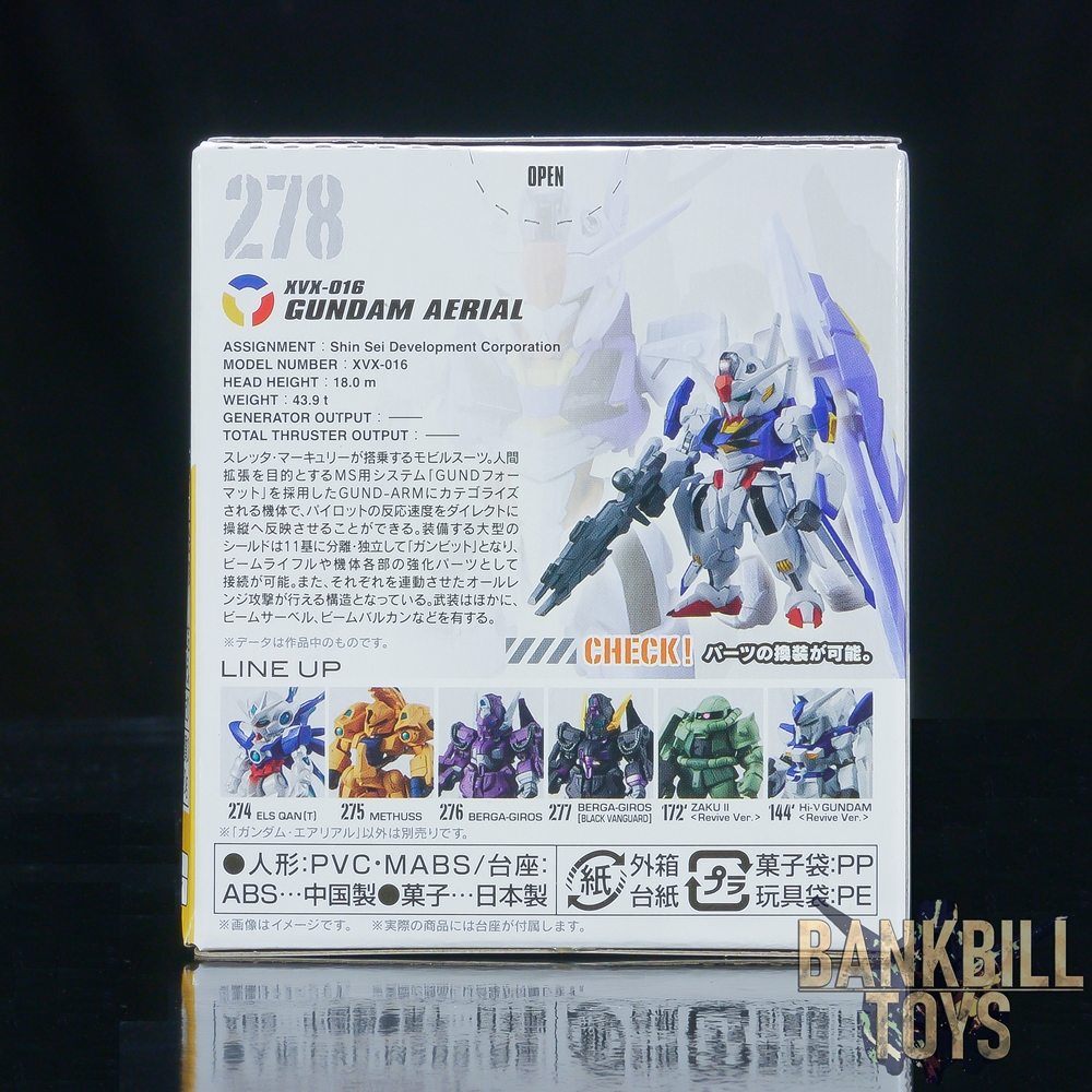 กันดั้ม Bandai Candy Toy FW Gundam Converge 10th Anniversary #Selection 03 No.278 XVX-016 Gundam Aerial