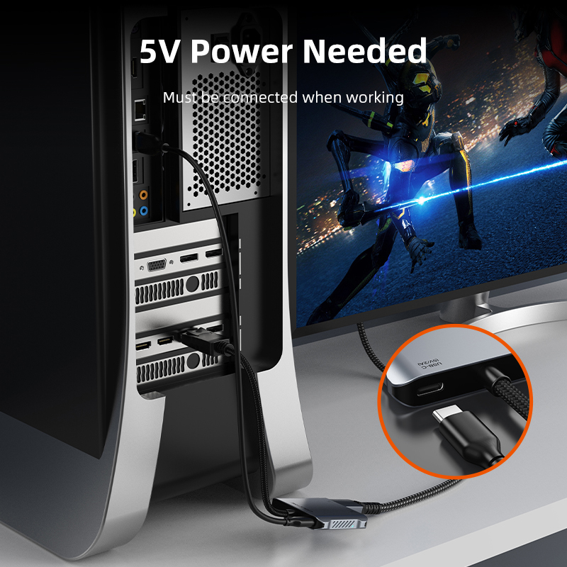CABLETIME DP TO DUAL HDMI 8K ADAPTER