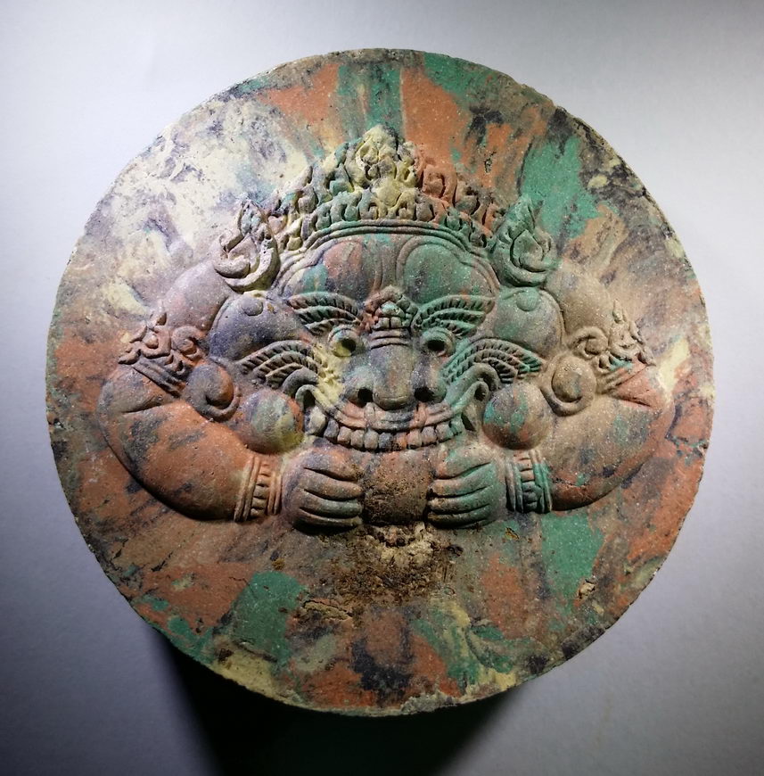 รหัสสินค้า จตุคามรามเทพ 161 พระเทวราชโพธิสัตว์ จตุคามรามเทพ หลังพญาราหู เนื้อก้นครก พิมพ์ใหญ่ ไม่ทราบรุ่น