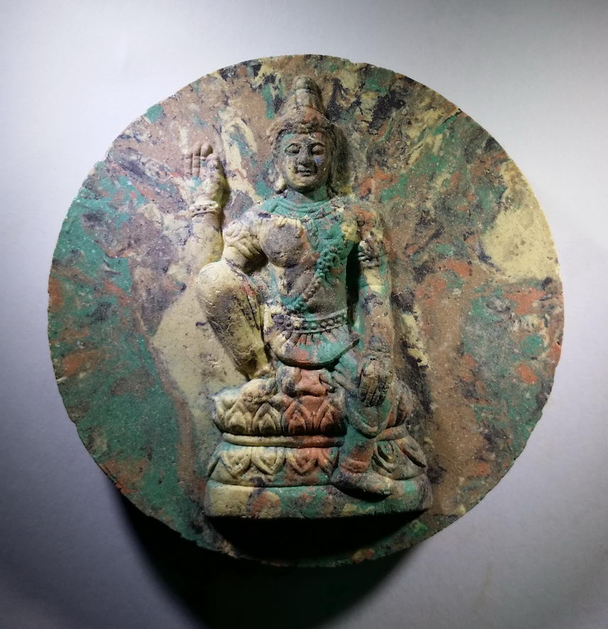 รหัสสินค้า จตุคามรามเทพ 161 พระเทวราชโพธิสัตว์ จตุคามรามเทพ หลังพญาราหู เนื้อก้นครก พิมพ์ใหญ่ ไม่ทราบรุ่น