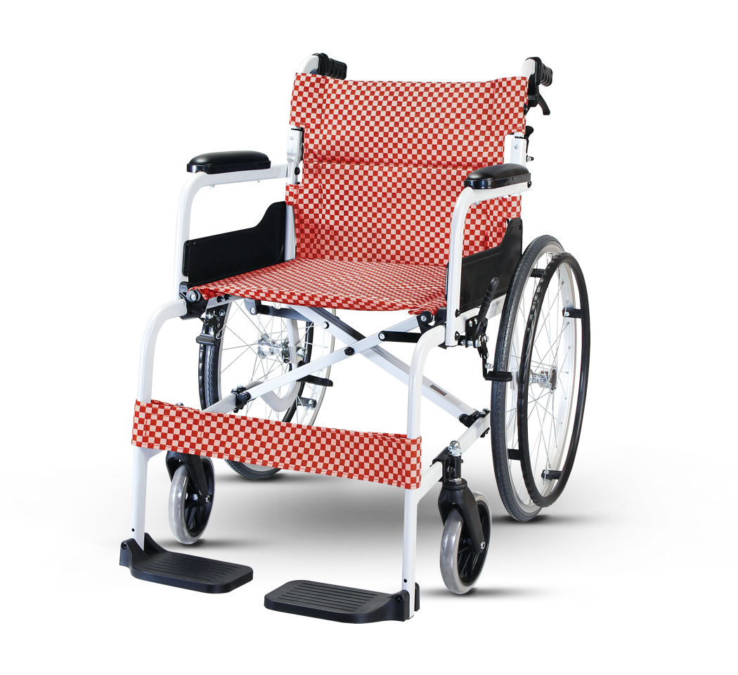 รถเข็นอลูมินัมอัลลอยด์โซม่า รุ่น SOMA 105 (SM-150.5 F22) สีแดง (WheelChair SOMA 150.5 F22 Red) น้ำหนักเบา พกพาสะดวก ของแท้ รับประกันศูนย์ไทย 1 ปี