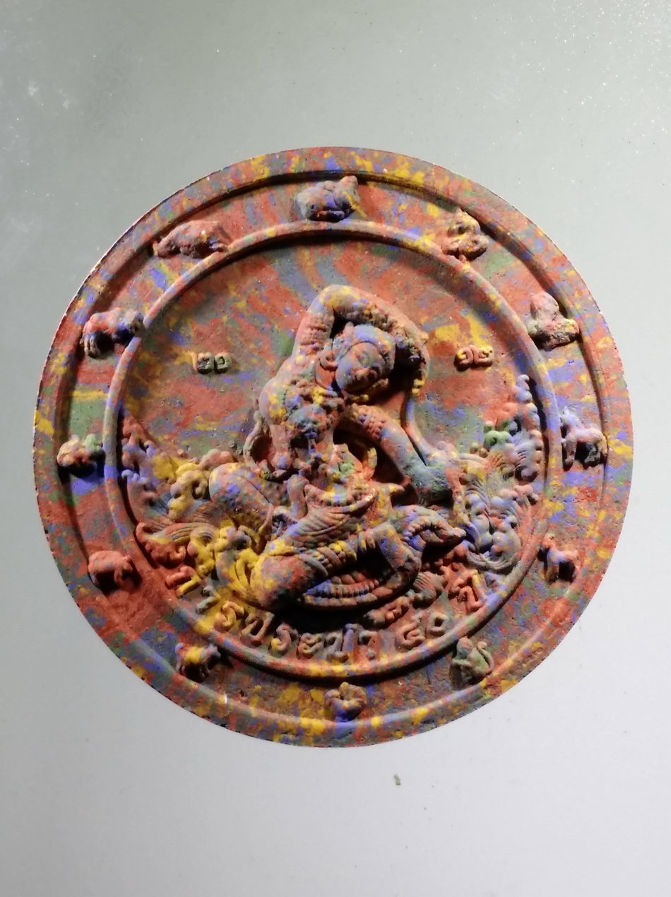 รหัสสินค้า จตุคามรามเทพ 747 องค์พ่อจตุคามรามเทพ รุ่น รับทรัพย์พระแม่ธรณี เนื้อว่านก้นครก โรยผงตะไบ พุทธาภิเษก ศาลหลักเมือง วัดพระมหาธาตุวรมหาวิหาร จังหวัดนครศรีธรรมราช วัดมัชฌิมเจริญธรรม และศาลหลักเมือง จังหวัดระนอง สร้างปี 2550