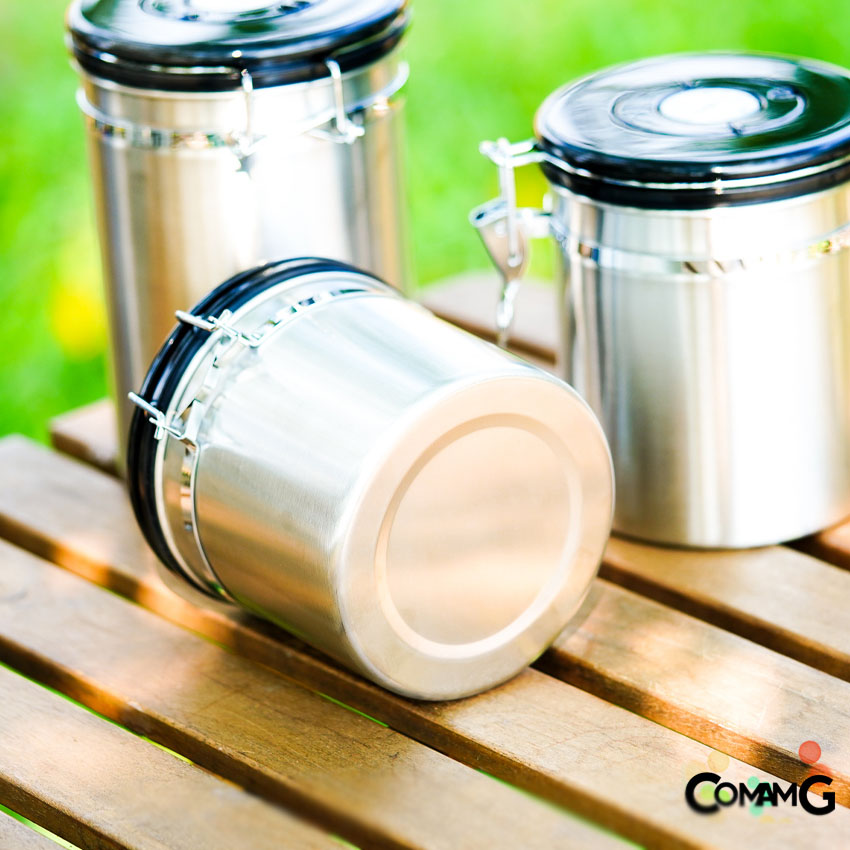 โหลสแตนเลส กระป๋องเก็บเมล็ดกาแฟ ใส่อาหารแห้ง กันชื้น มีวาวล์คายแก๊ส