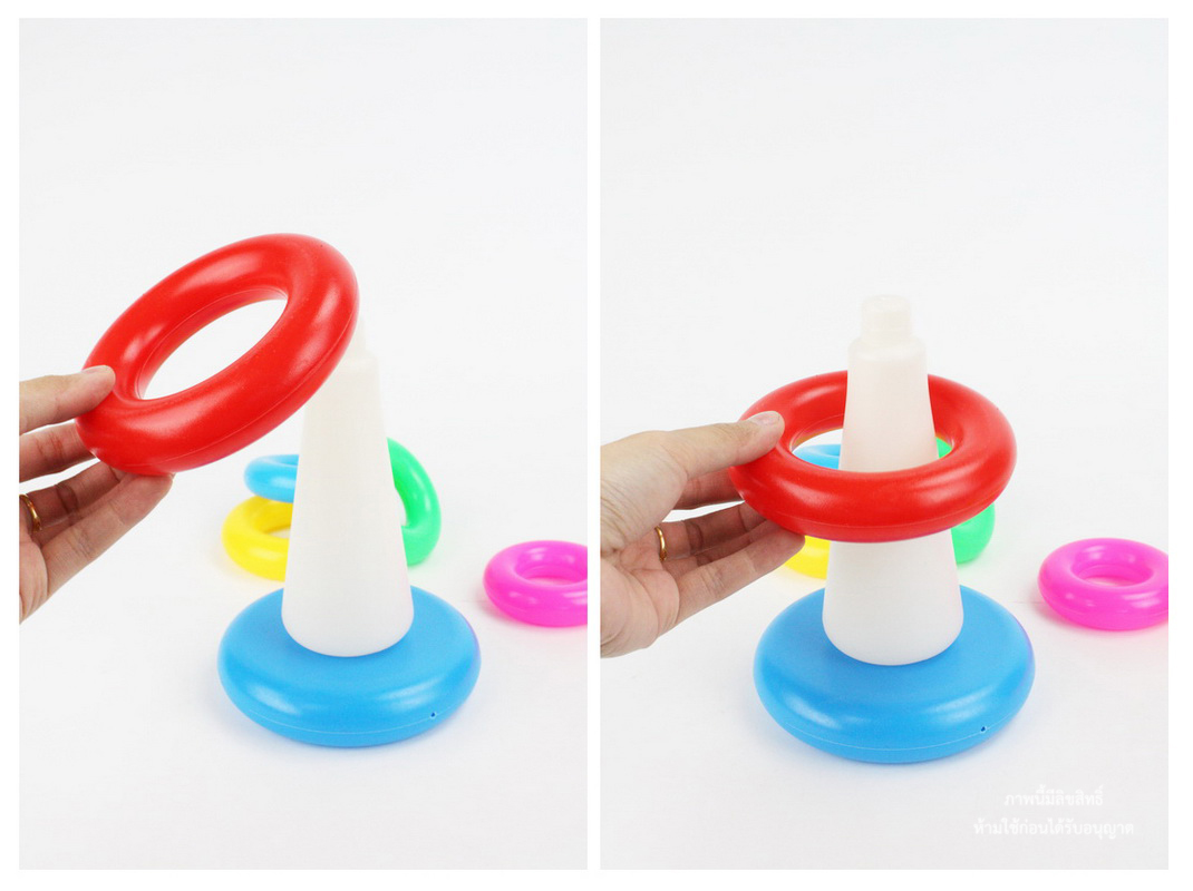 ห่วงเรียงซ้อนเป็ดสายรุ้ง