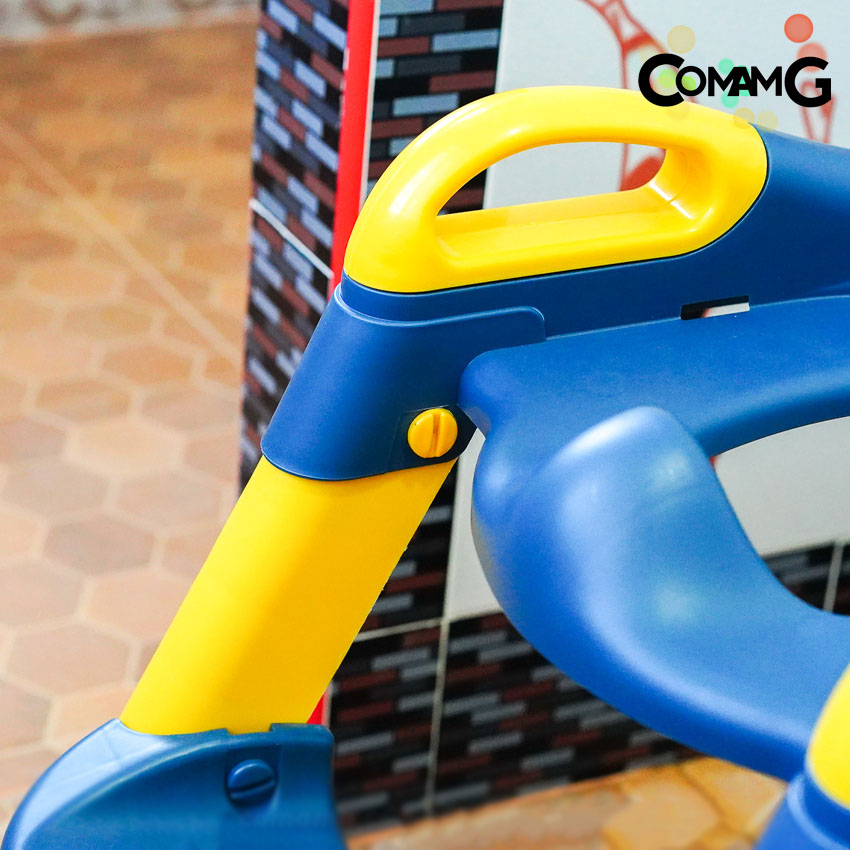 บันไดชักโครกเด็กลายกบ รองชักโครกสำหรับเด็ก มีที่นั่ง มี2สี สินค้าพร้อมส่ง