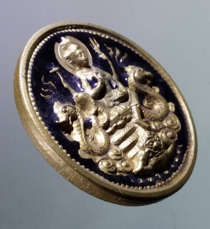 antig FB 374 พระเทวาโพธิสัตว์ จตุคามรามเทพ รุ่น รวยรุ่งโรจน์ เนื้อทองชนวนลงยาดำ พระรายการนี้ให้เช่าบูชาแล้ว