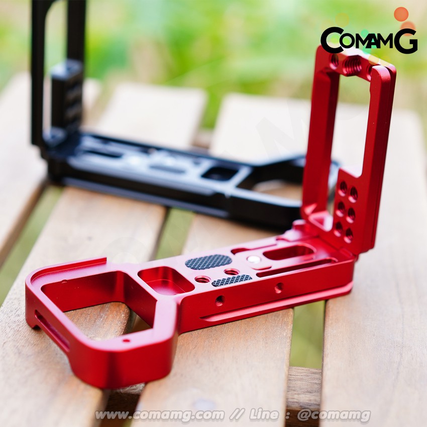 L Plate Sony A9ii A7R4 A7Siii แบบรางสไลด์ มีสีดำ สีแดง