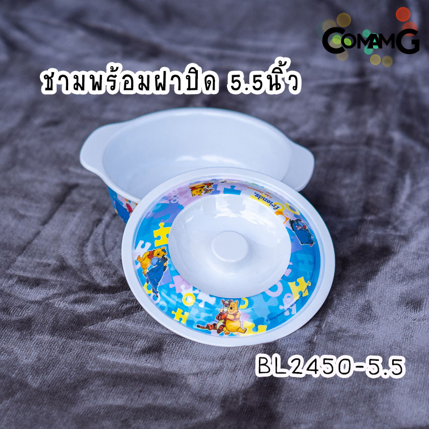 pooh jigsaws ช้อนส้อมเด็ก จาน ชาม แก้วน้ำเมลามีน ชุดเซ็ตอุปกรณ์ทานอาหารสำหรับเด็กลายหมีพูห์ จิ๊กซอว์ ลิขสิทธิ์แท้ ฟลาวเวอร์แวร์(Flower ware)