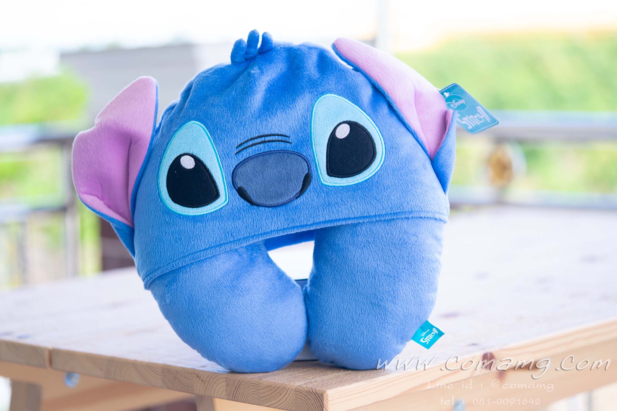 หมอนรองคอมีหมวก สติทซ์ แองเจิ้ล สครัมพ์ ( Stitch & Angel & Scramp)