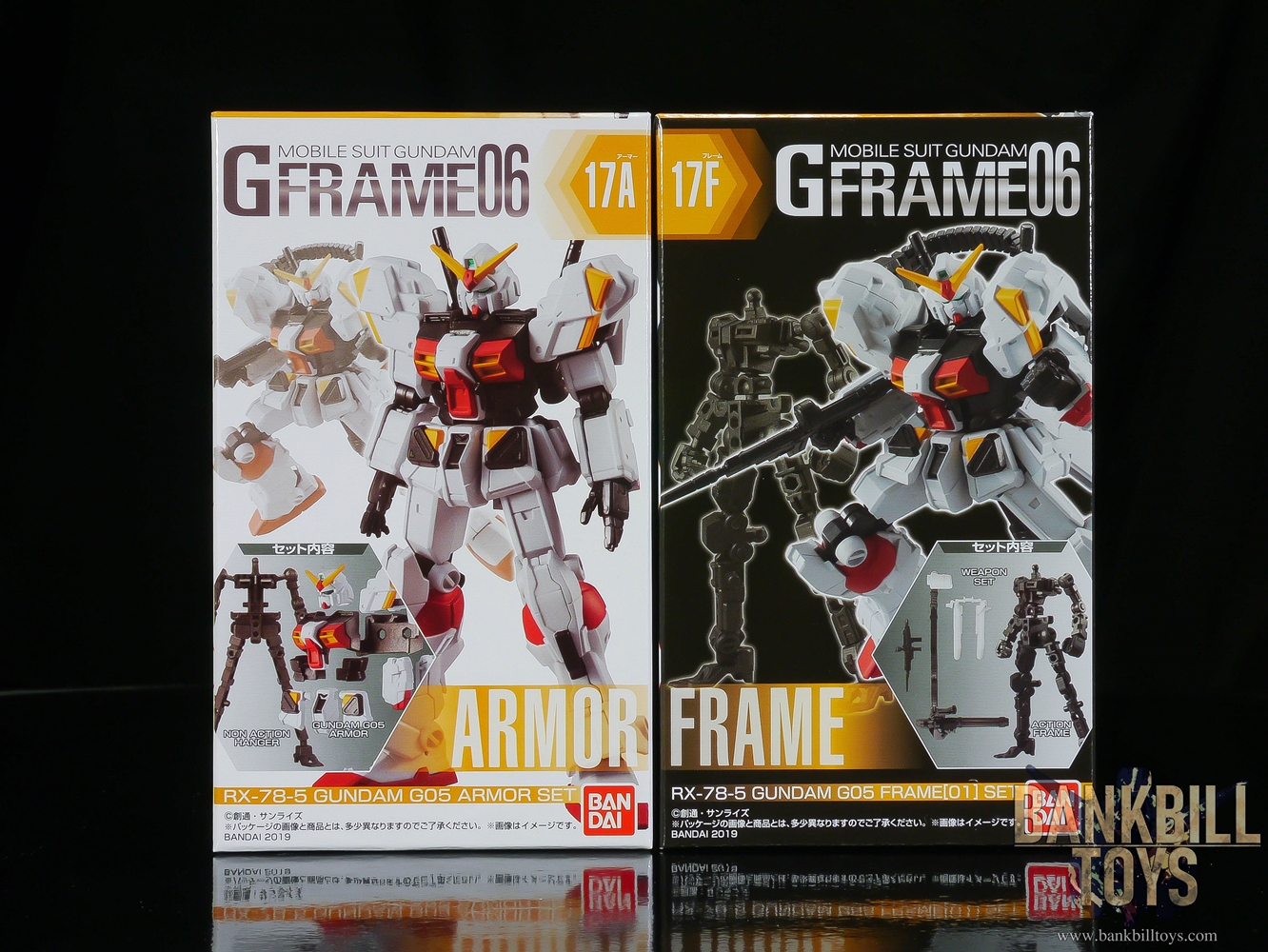 กันดั้ม Bandai Candy Toy Mobile Suit Gundam G Frame 06 No.17A RX-78-5 Gundam Unit 5 "G05" Armor Set + No.17F RX-78-5 Gundam Unit 5 "G05" Frame[01] Set (เซ็ตคู่ 2 กล่อง)