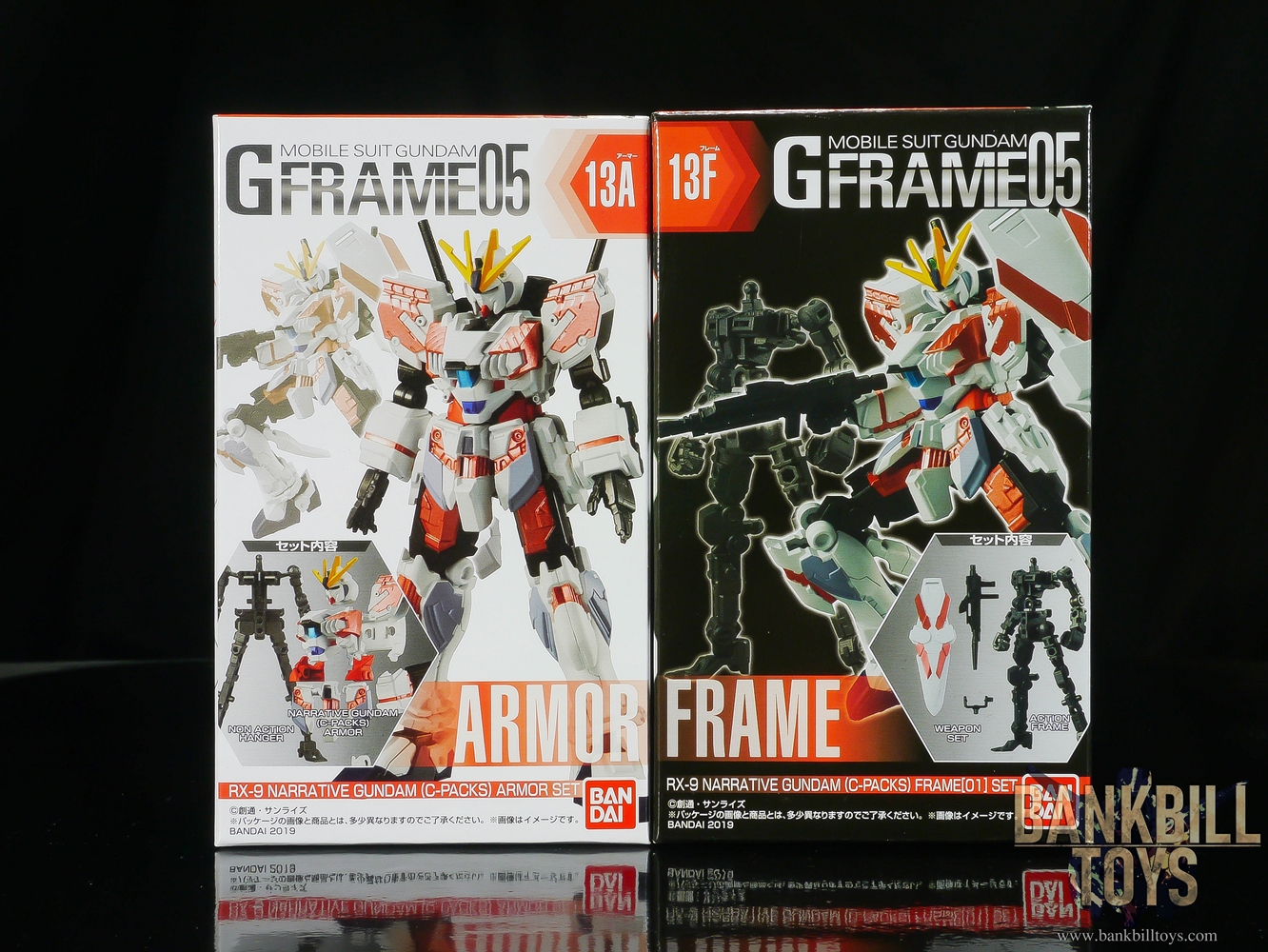 กันดั้ม Bandai Candy Toy Mobile Suit Gundam G Frame 05 No.13A RX-9 Narrative Gundam Armor Set + No.13F Frame[01] Set (เซ็ตคู่ 2 กล่อง)