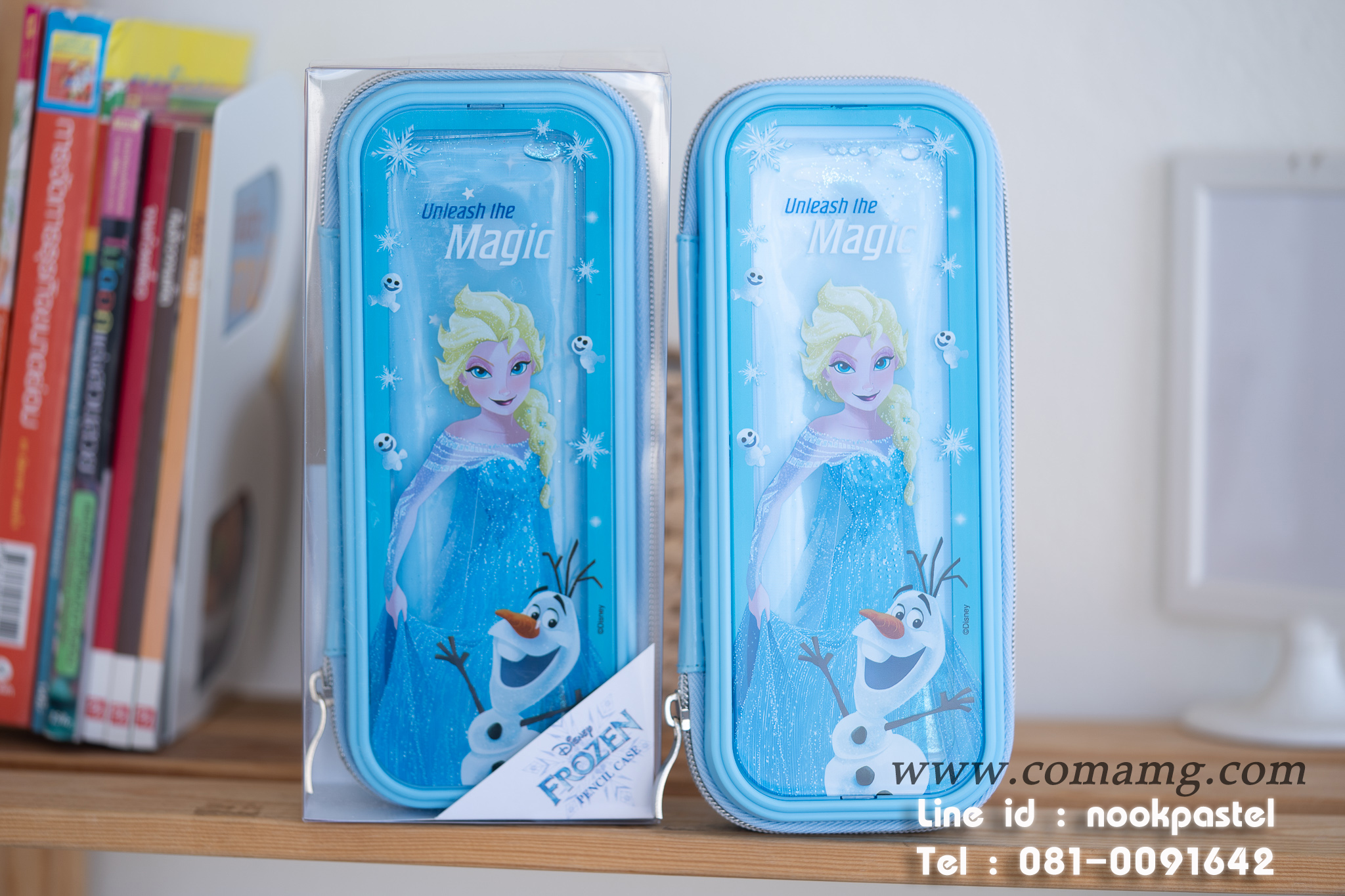 กล่องดินสอเอลซ่ากลิตเตอร์ รุ่นน้ำไหล สีฟ้า ลิขสิทธิ์แท้