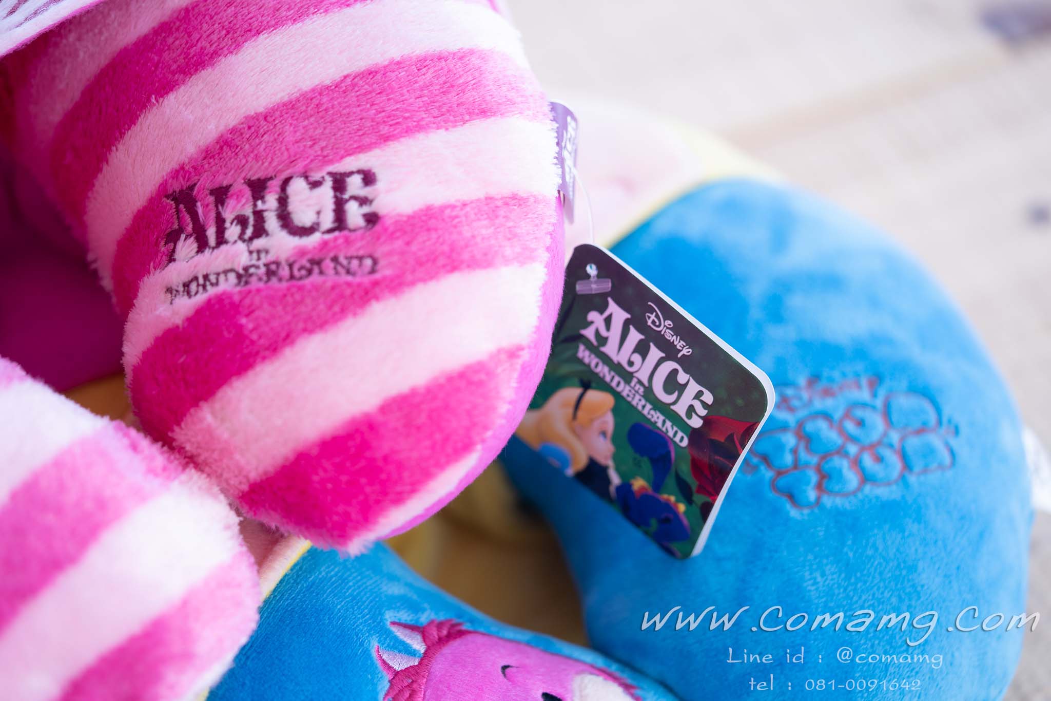 หมอนรองคอมีหมวก อลิซAlice & แมวCheshire Cat