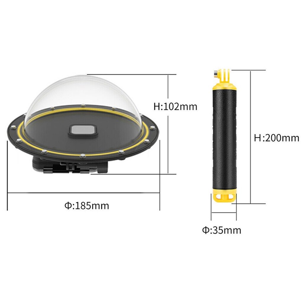 Telesin GoPro 11 / 10 / 9 Telesin Dome Port โดมถ่ายครึ่งบกครึ่งน้ำพร้อมที่กดชัตเตอร์