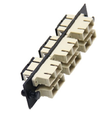 UF-2266 Fiber Optic 6 SC Duplex Snap-In Adapter Plate (MM.)