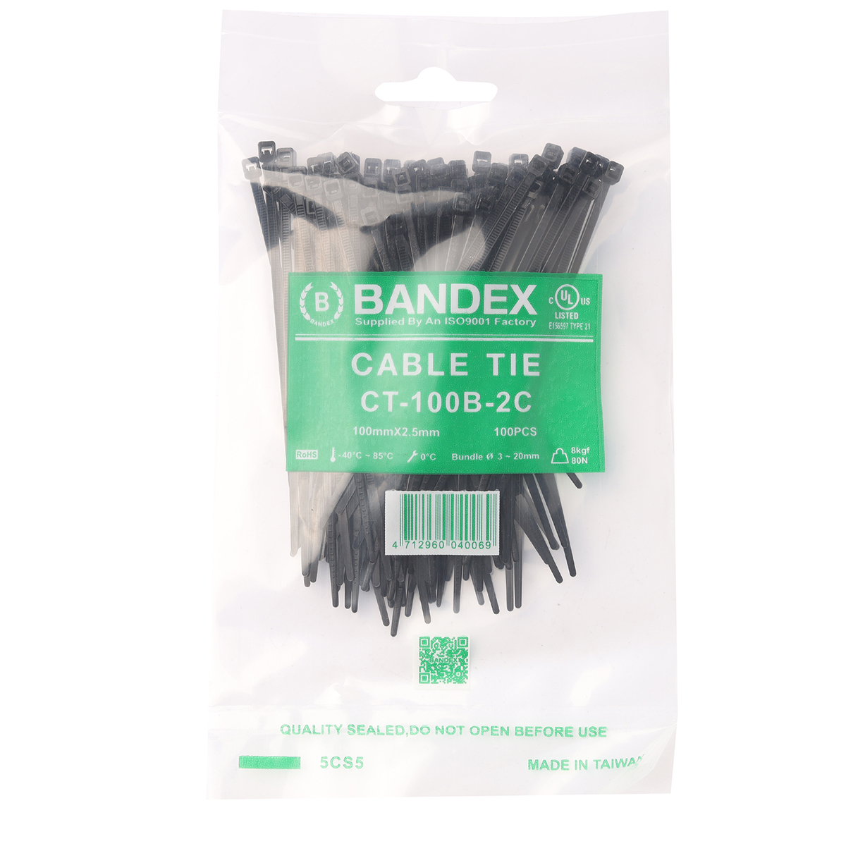 Bandex เคเบิ้ลไทร์ CT-100B-2C ขนาด 4" (100เส้น/แพค)