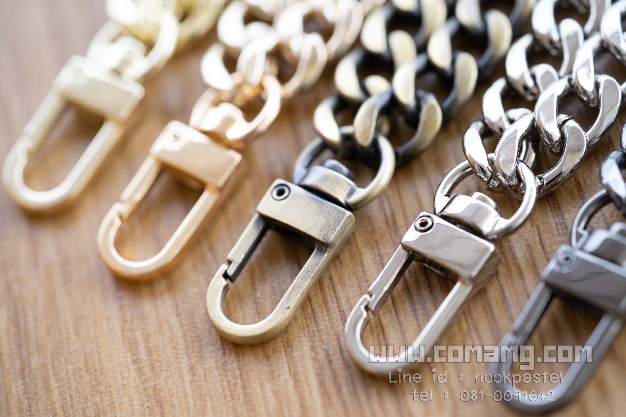 สายโซ่คล้องมือ สายกระเป๋า รุ่นโซ่ตัดเหลี่ยม