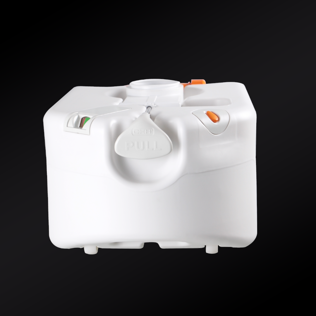 สุขาเคลื่อนที่รุ่น Premium Pro Stainless ฝารองนั่งแบบวงรี ความจุน้ำสะอาด 17 ลิตร ความจุของเสีย 24 ลิตร ฟรีสายฉีดชำระ