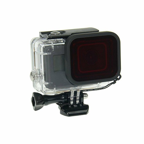 GoPro 7 / 6 / 5 Waterpoof Housing Case + Red Filter + Floating Black เคสกันน้ำ แถมฟรีฟิลเตอร์แดงและทุ่นลอยน้ำดำ