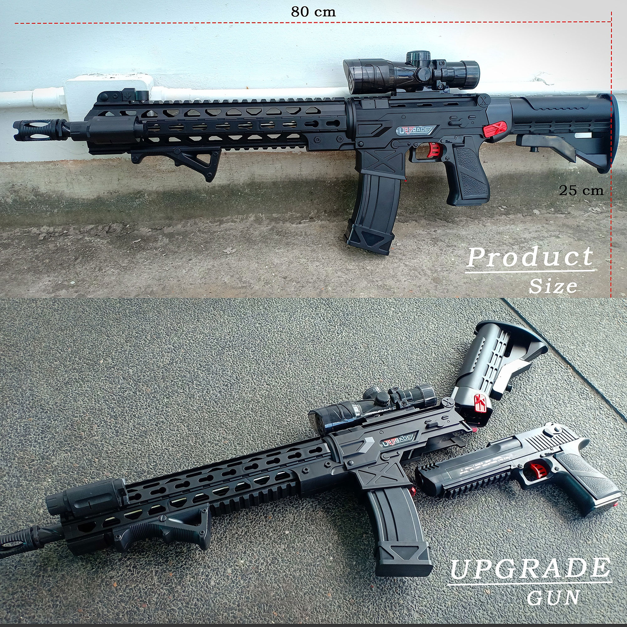 ปืนของเล่น ปืนอัดลมยิงกระสุนเจลระบบไฟฟ้า ปืนกระสุนเจล 2 IN 1 EVOLUTION