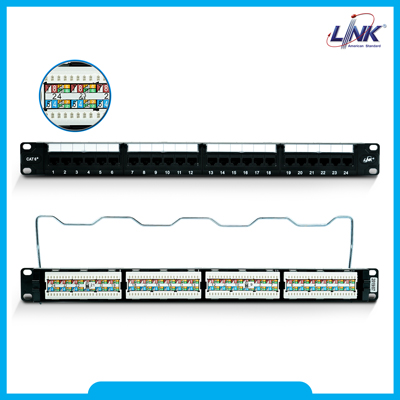 CAT 6+ PATCH PANEL 24 PORT (1U) w/management, Dust Cover, Labeling.