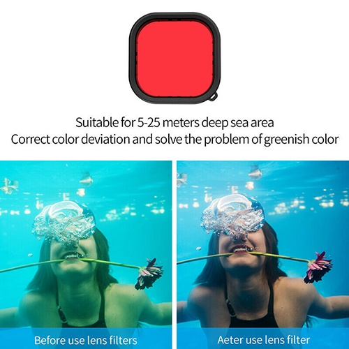 GoPro 11 /10 / 9 Telesin Waterproof Case + Filter 50M Waterproof Lens Filter + Film เคสกันน้ำ + ฟิลเตอร์ + ฟิล์ม