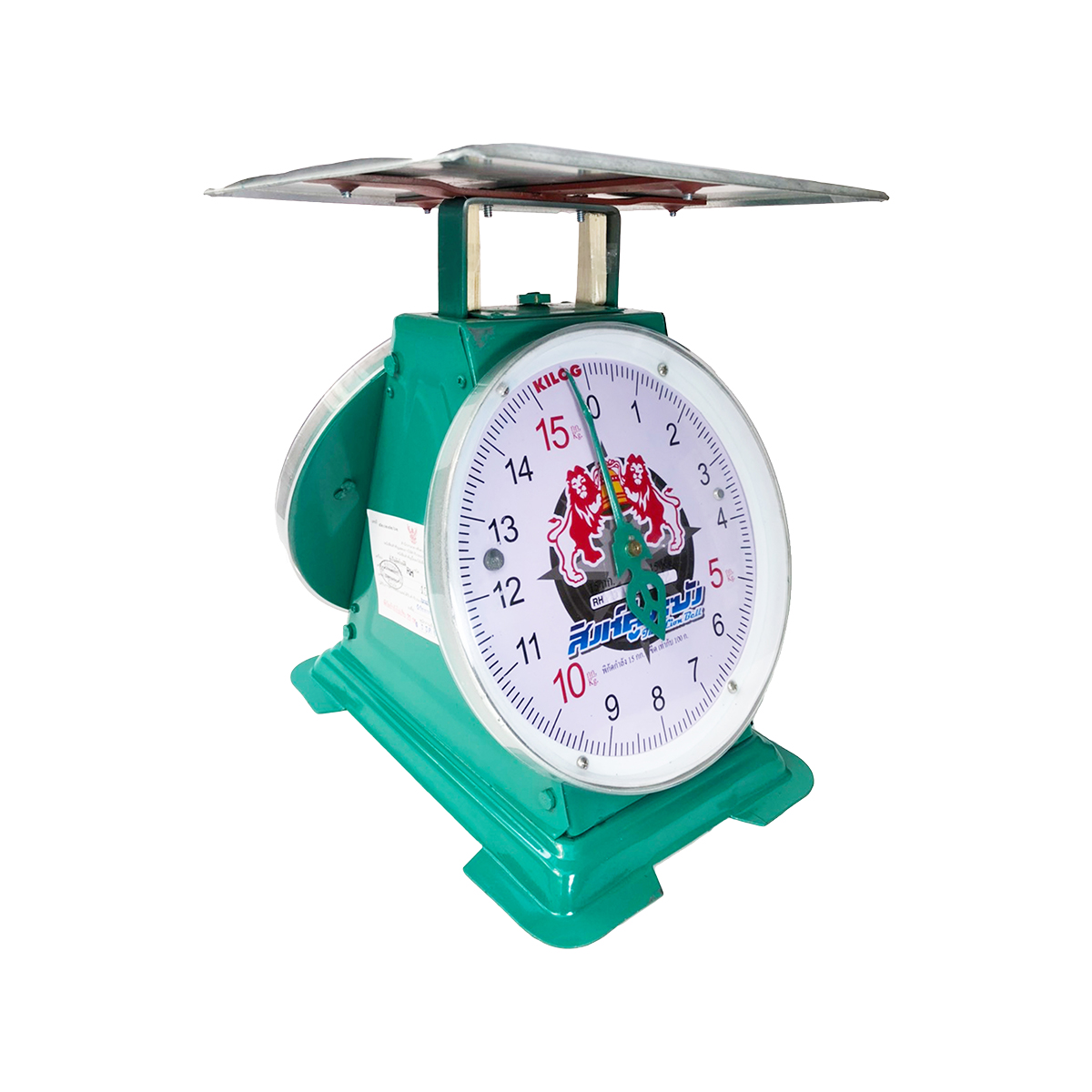 ตราสิงห์ระฆังคู่ เครื่องชั่งสปริง จานแบน 15Kg.