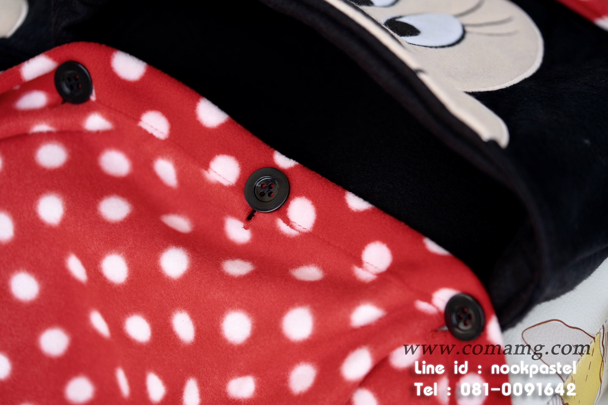 หมวกผ้าห่ม คลุมไหล่ ลายมิกกี้&มินนี่ รุ่นถอดได้ ลิขสิทธิ์แท้