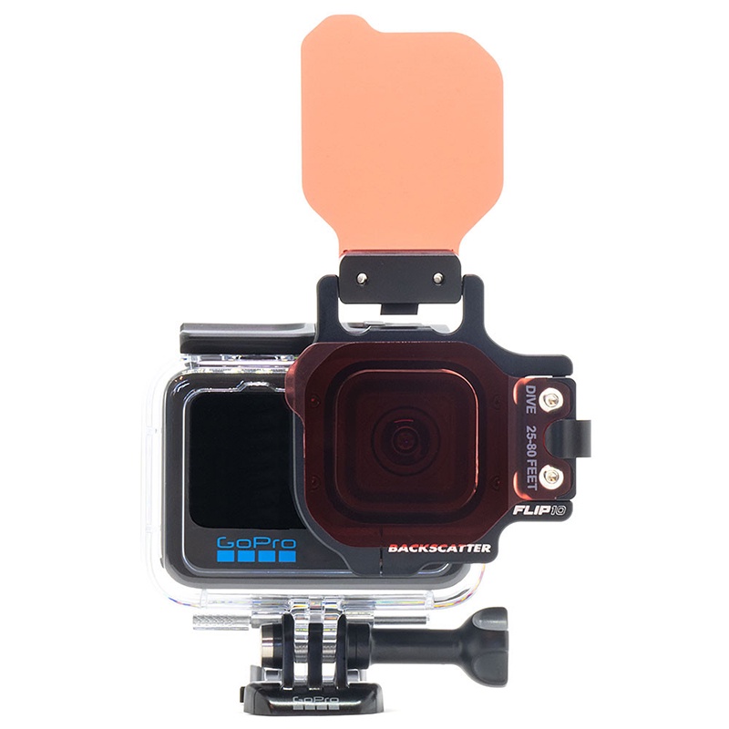 GoPro 7 / 6 / 5 Black Protective Housing + Backscatter Flip10 Shallow (10-25 feet) & Dive (25-80 feet) + Floating Hand