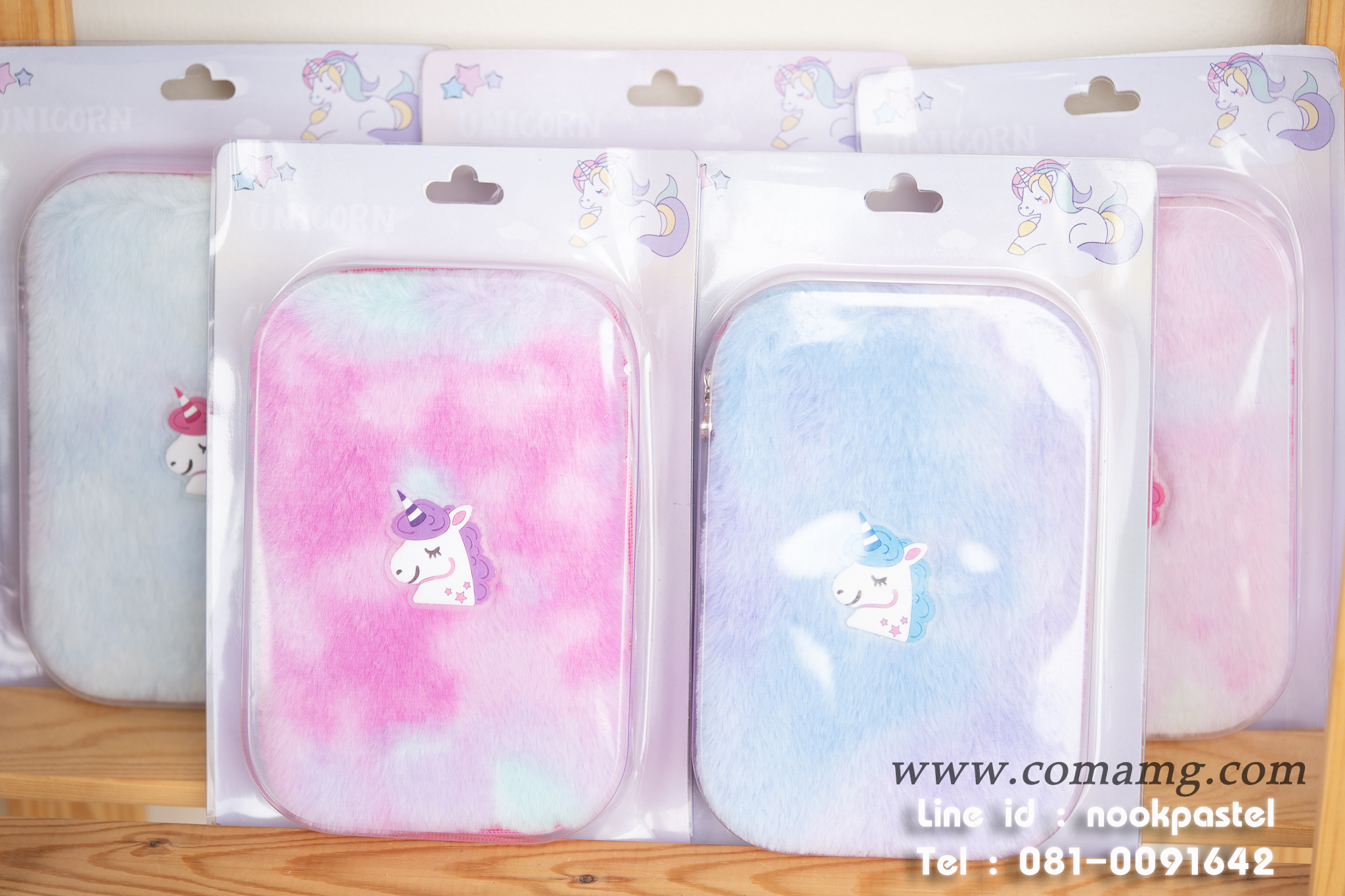 กระเป๋าใส่เครื่องเขียนผ้าขนตุ๊กตา ม้ายูนิคอน