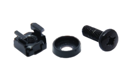 LINK Black Fixing Set (Screw M6 + Cage nut + Plastic washer) 10 Set / Pkg
