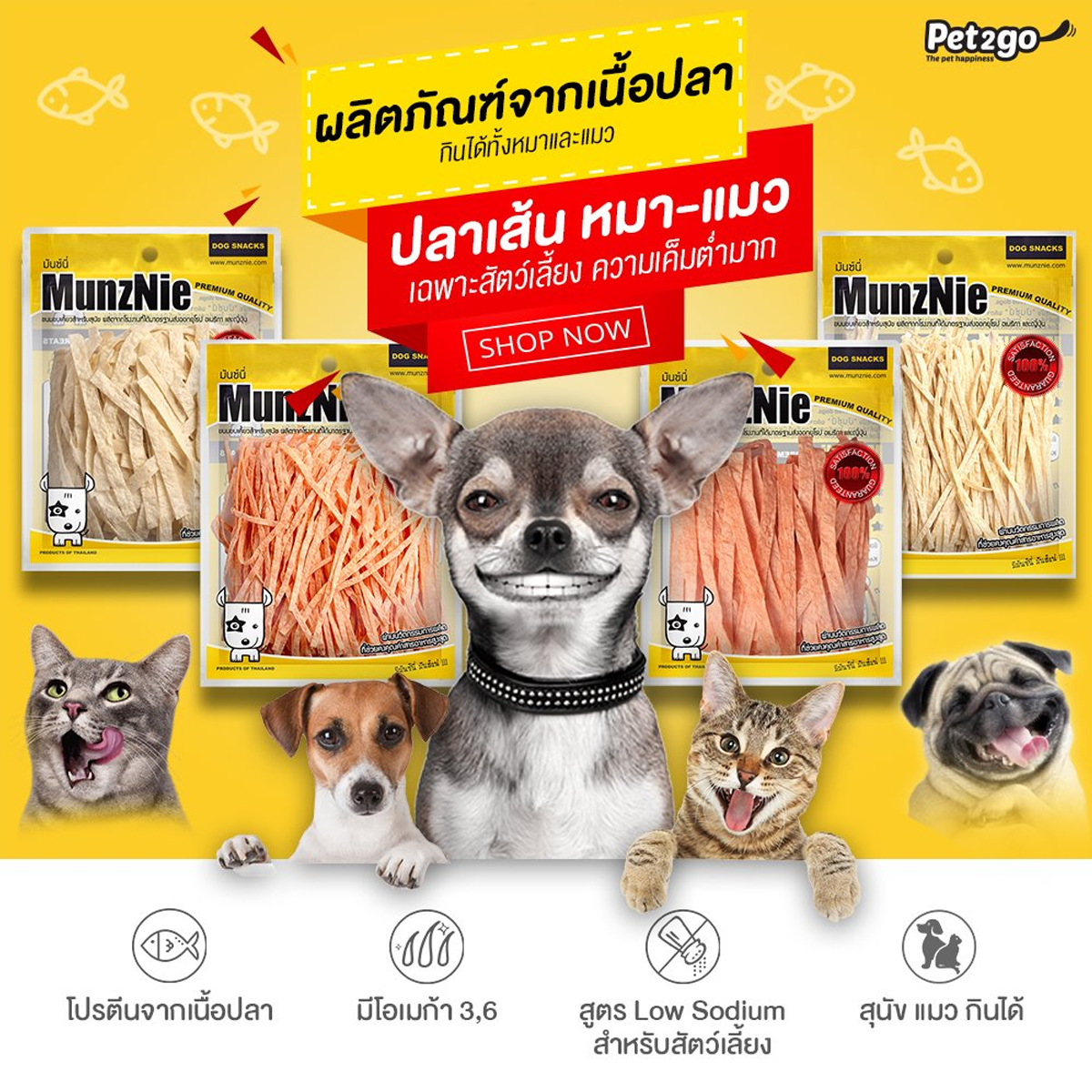 MUNZNIE มันซ์นี่ ขนมสุนัข ขนาด 150-400 g