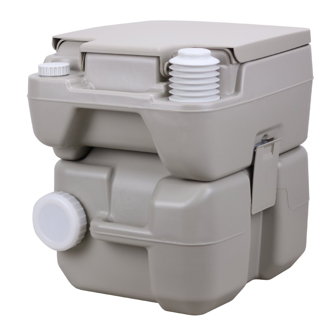 สุขาเคลื่อนที่ รุ่น P.3 รุ่นประหยัด ฝารองนั่งแบบวงกลม ความจุน้ำสะอาด 10 ลิตร ความจุของเสีย 20 ลิตร ฟรีสายฉีดชำระ