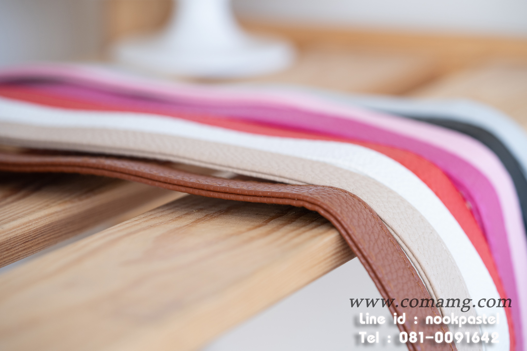 สายกระเป๋าหนังPU หนังนิ่ม อะไหล่เงิน-อะไหล่ทอง สายปรับความยาวได้ มีหลายสี พร้อมส่ง