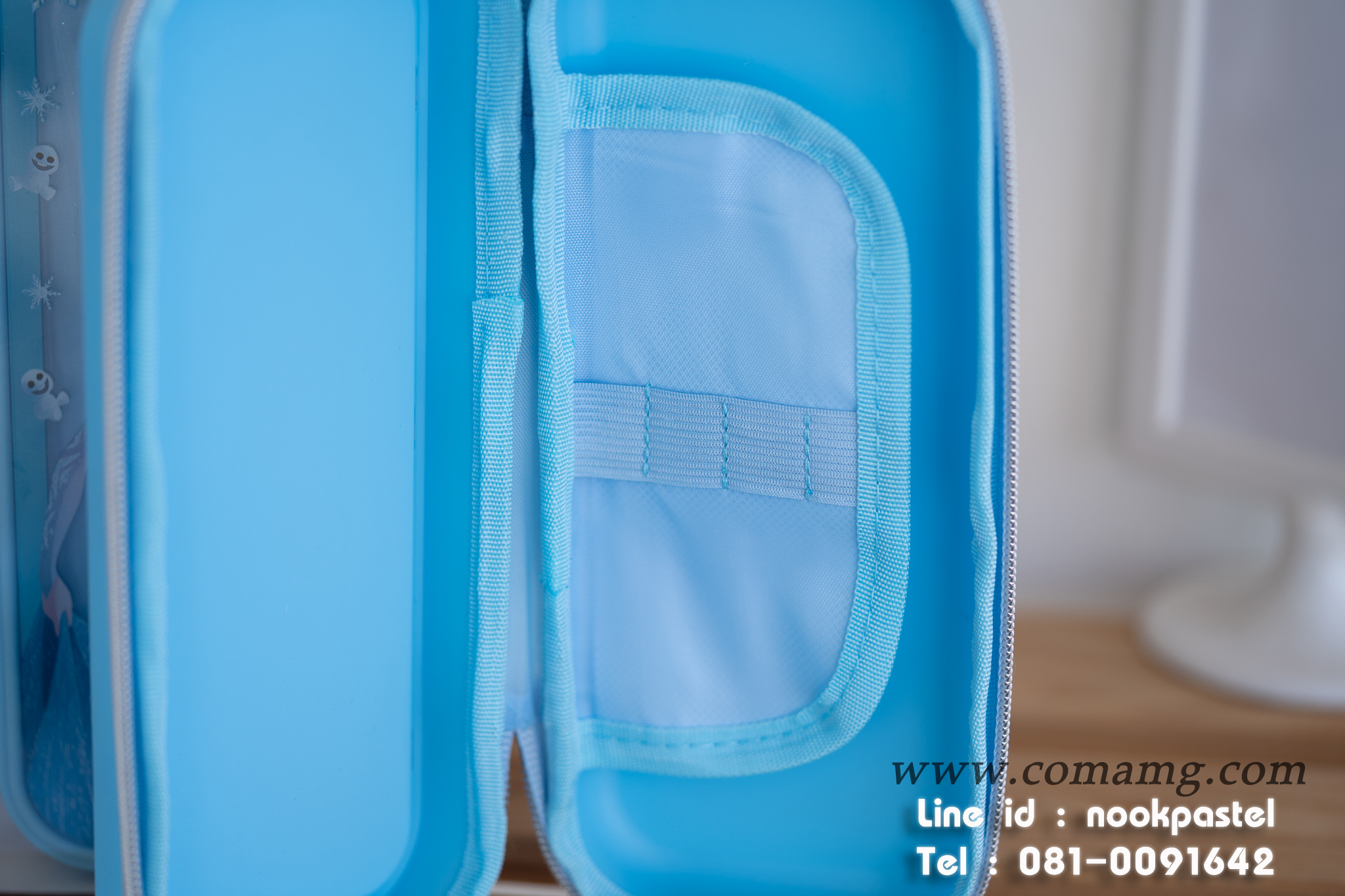 กล่องดินสอเอลซ่ากลิตเตอร์ รุ่นน้ำไหล สีฟ้า ลิขสิทธิ์แท้