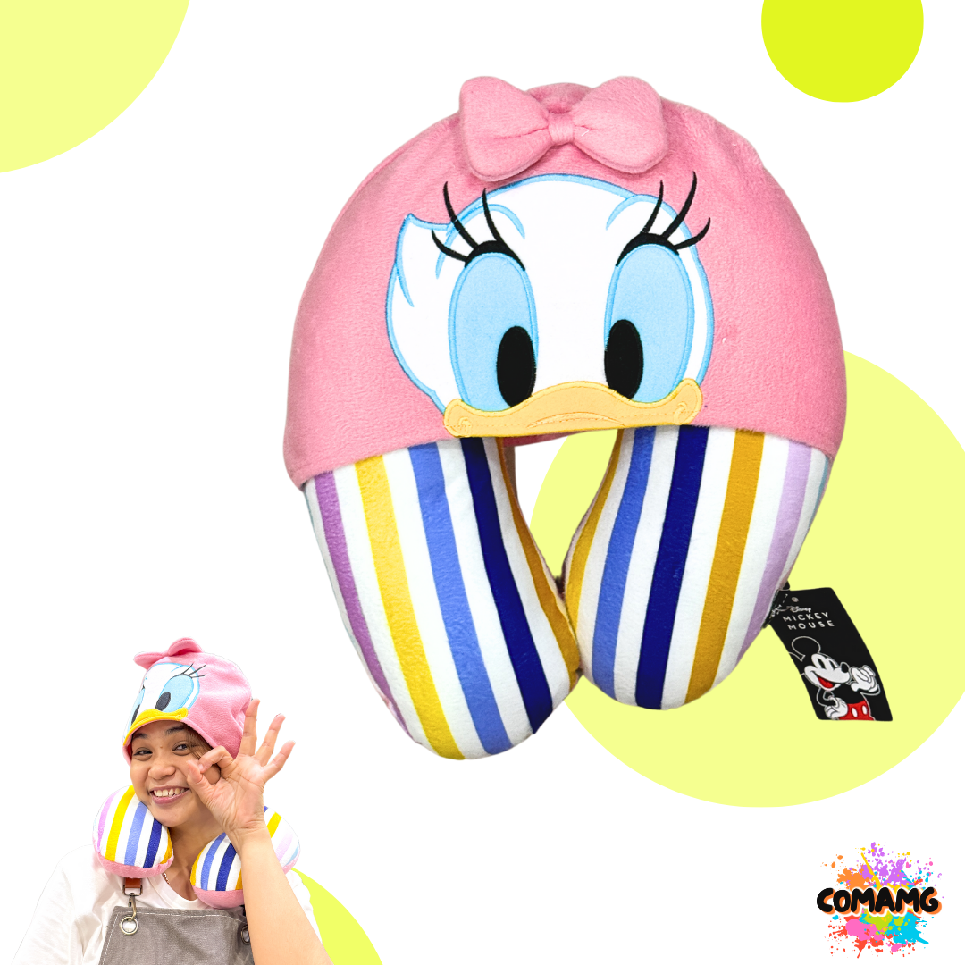 Donald Duck หมอนรองคอ แบบมีหมวก โดนัลด์ดั๊ก เดซี่ดั๊ก รุ่นลายทาง (Daisy) ลิขสิทธิ์แท้
