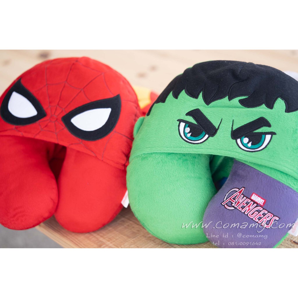หมอนรองคอมีหมวกอเวนเจอร์ส (Avengers) สไปรเดอร์แมน ฮัค ไอรอนแมน ธอร์